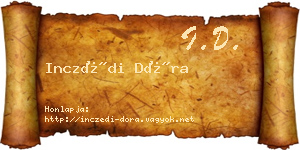Inczédi Dóra névjegykártya